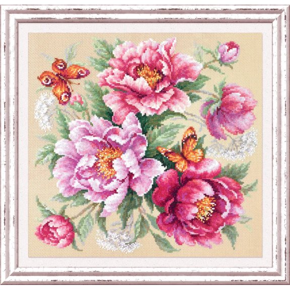 Flower Magic. Peonies 140-001 Counted Cross-Stitch Kit