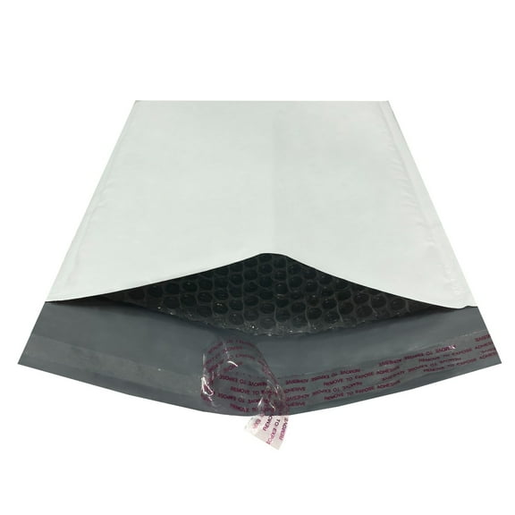 StarBoxes 50 Poly Bubble Mailer Bags 8.5"x12" - #2 White Self-Sealing