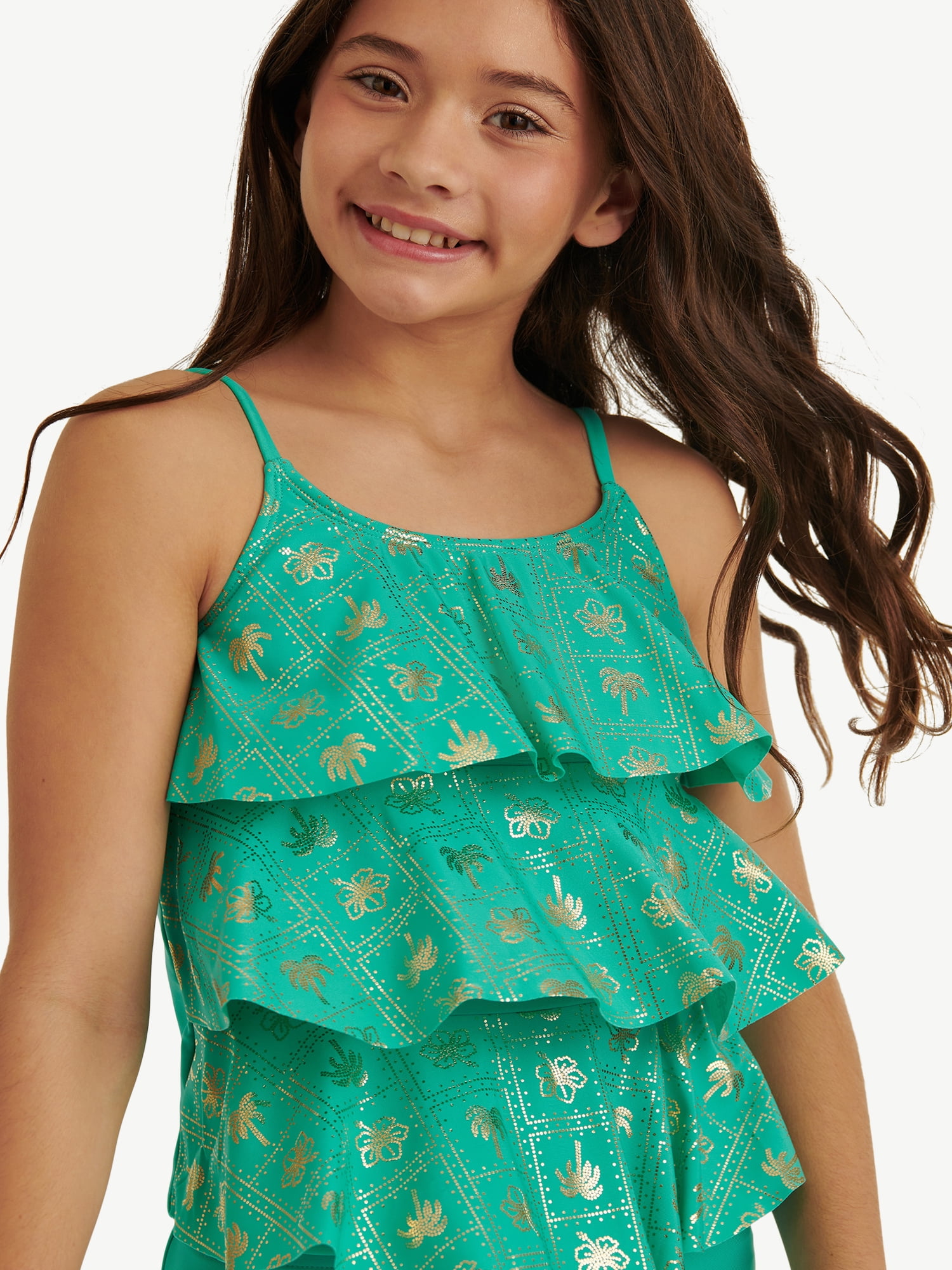 Justice Girls 2 piece Ruffle Tankini Swimsuit, sizes XS-XL