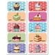 thumbnail image 1 of Pegatinas para zapatos - 100 unidades (50 pares) autoadhesivas, con temática de pastel, para aprender a usarlas izquierda y derecha., 1 of 9