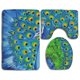 thumbnail image 1 of ABPHQTO Pavo real salvaje colorido Juego de alfombras de baño de 3 piezas Alfombra de baño Alfombra de contorno y tapa de inodoro, 1 of 2