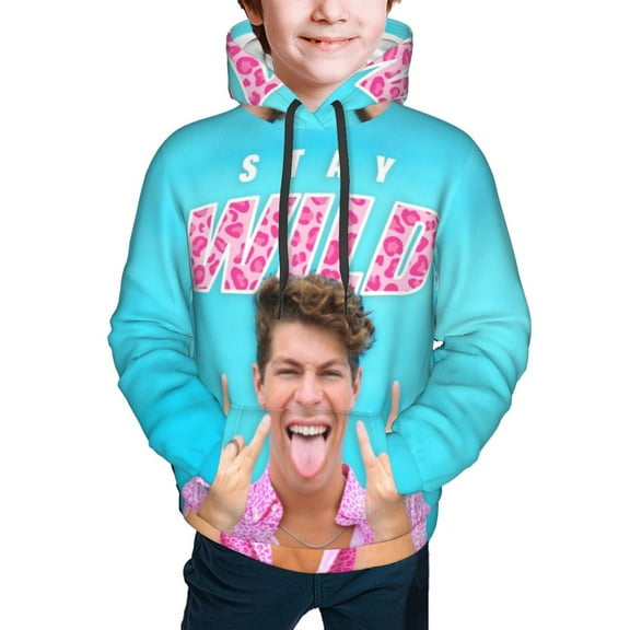 Ben Azelart Stay Wild Kids' Hoodie 3d Print Sweatshirt Soft Pullover Hooded With Big Pockets For Boys Or Girls Small