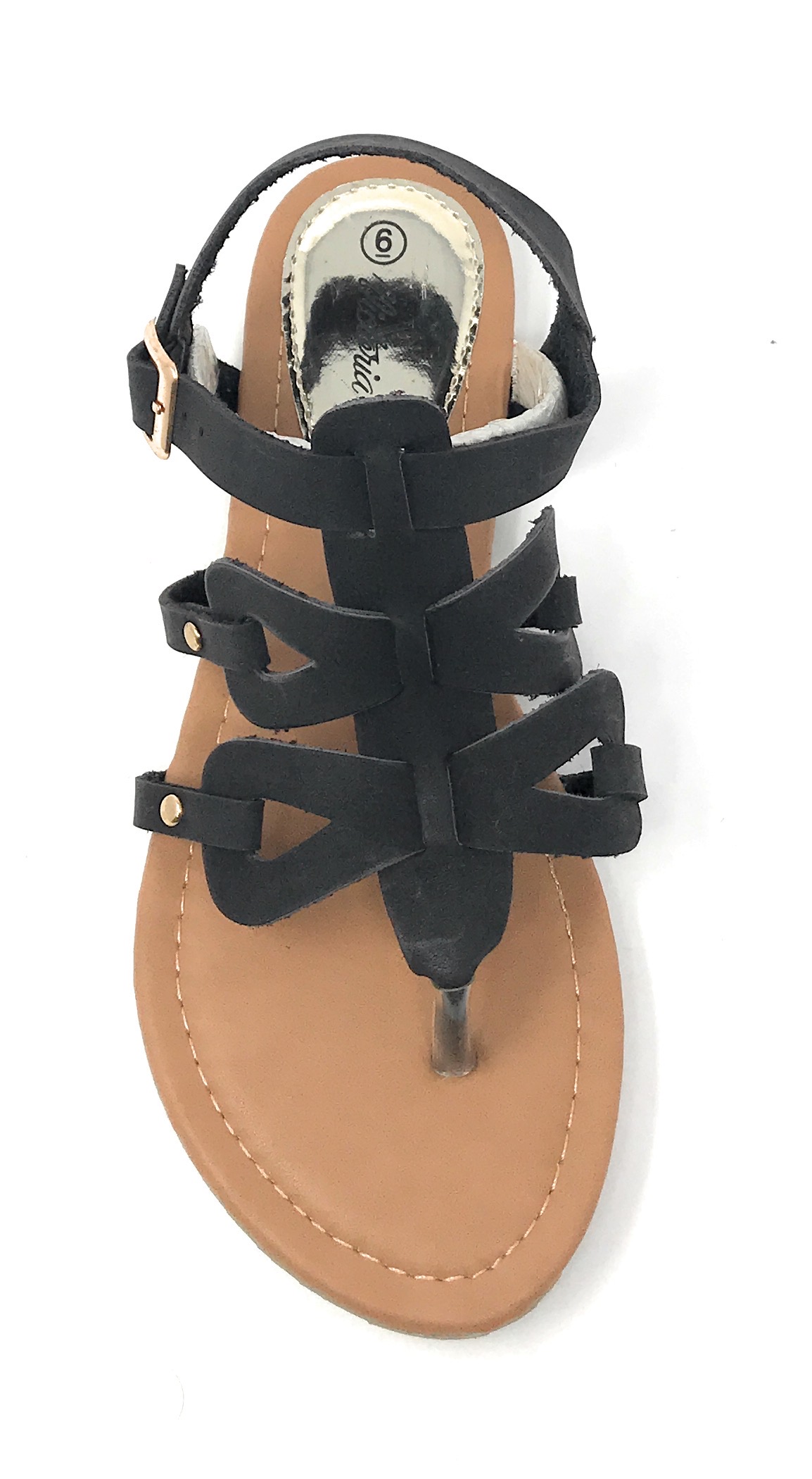 Victoria K Women's Gladiator Style Multi Loops With Double Crossover Sandals