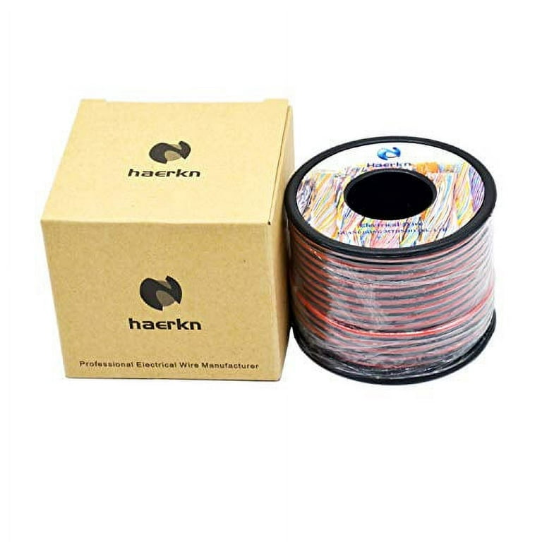 20 awg Silicone Electrical Wire 2 Conductor Parallel Wire line 200ft [Black  100ft Red 100ft] 20 Gauge Soft and Flexible Hook Up Oxygen Free Stranded