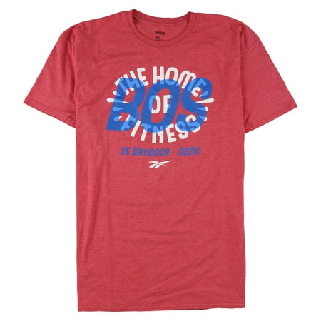 Reebok Mens The Home of Fitness Graphic T-Shirt, Red, XX-Large