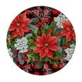 thumbnail image 2 of Nawypu Christmas Snowflake Poinsettia Flower, Elastic Fitted Edged Round Tablecloth Fade Resistant Anti-Shrink Table Cloth Washable Table Cover for Indoor or Outdoor and Anywhere You Wanna use it, 2 of 7