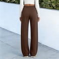 thumbnail image 6 of Ixbnca Women's Sports Pants Loose Pleated High Waist Pockets Yoga Pants Dressy Wide Leg Casual Business Trousers, 6 of 7