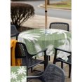 thumbnail image 5 of Outdoor Tablecloth with Umbrella Hole for Patio/Picnic/Party/Camping, Dark Sage Green Palm Trees Waterproof Table Cloth Square Cover Washable, Tropical Summer Beach (54"x 54"), 5 of 9