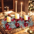 thumbnail image 4 of Christmas Candle Ring Garland, Holiday Table Centerpiece Decor, Artificial Eucalyptus Leaves Pine Cones Red Berries, Lightweight Durable Plastic Winter Decoration, 4 of 6