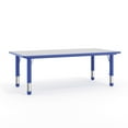 thumbnail image 1 of 23.625''W x 47.25''L Rectangular Blue Plastic Height Adjustable Activity Table with Grey Top, 1 of 9