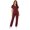 Burgundy, variant on Vivian 6-Pocket Top and Snap Pocket Straight Leg Pant Set