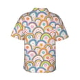 thumbnail image 3 of Daiia Rainbow Flowers Hawaiian Shirt for Men Gentle Cotton Regular Short Sleeve Casual-X-Large, 3 of 9