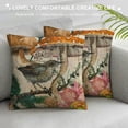 thumbnail image 3 of Qinduosi Vintage Throw Pillow Covers Birds Nest Hedgehog Heron Butterfly Hydrangea&nbsp;Flower Leaves Plants Pillow Cases Retro Post Card Home Decor Cushion Cover  White, 3 of 5