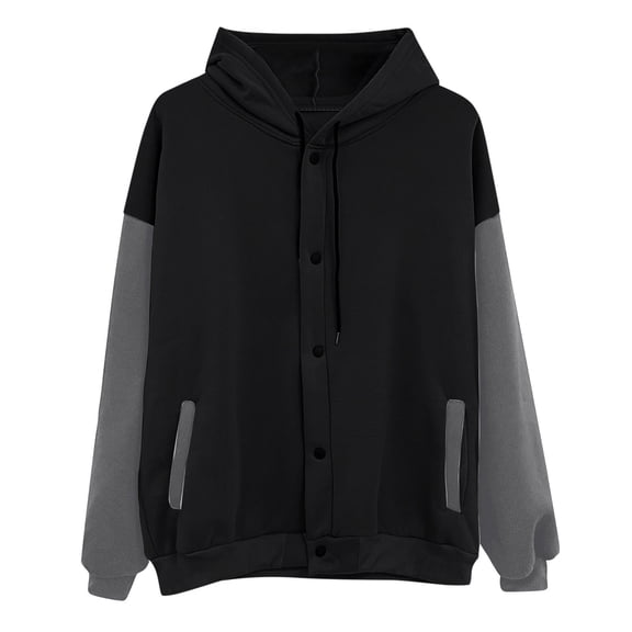 LEEy-world Jackets for Men Men's Lightweight Jackets Casual LayCollar Jacket Front-Zip Golf Jacket Work Coat Windbreaker with Zip Pockets Black,M