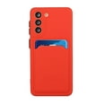 thumbnail image 2 of for Samsung Galaxy S25 Wallet Case Card Holder Slot Slim Fit Flexible TPU Gel Rubber Soft Skin Liquid Silicone Protective Phone Case Cover for Samsung Galaxy S25,Red, 2 of 5