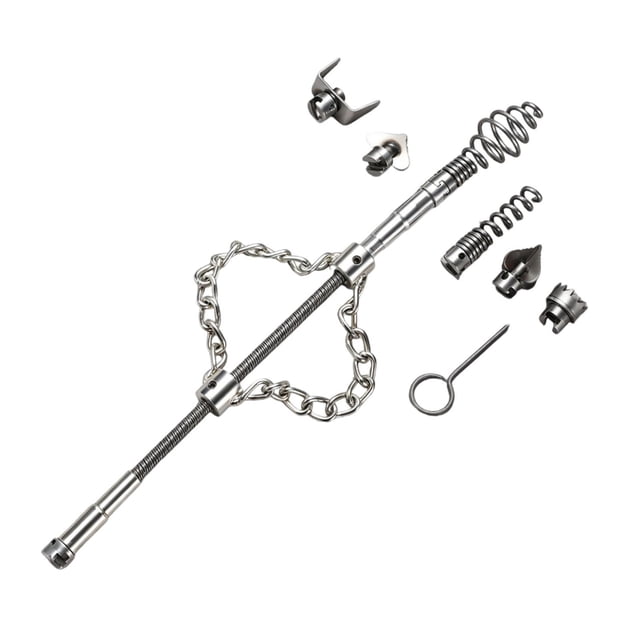 Limpiador de Desagües en Espiral, Limpiador de Tuberías, Espiral de Acero Flexible para Desagües, Removedor de Obstrucciones, para Tuberías de Baño, C Cuchilla multiusos