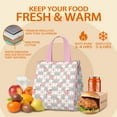 thumbnail image 5 of Pioneer Flower Floral Print Pattern Insulated Lunch Bag for Women & Adults,Large Portable Soft Cooler Lunch Bag,Thermal Food Storage Tote with Pearl Cotton,8.66L,8.75x5.75x9.5 Inch, 5 of 6