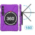 thumbnail image 4 of for Samsung Galaxy Tab S9 11.0" 2023, Rugged Kids Friendly Silicone Case with Folding Stand / Handle Grip Pencil Holder with Shoulder Strap for Tab S9 FE 10.9" 2023 - Purple, 4 of 12