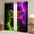 thumbnail image 2 of Homewish Abstract Gamer Black Out Curtains for Teens Boys Girls,Video Game Curtains Pack of 2 (42x63 Each),Abstract Gradient Lightning Bedroom Curtains,Breathable Home Decor, 2 of 6