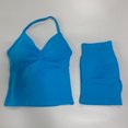 thumbnail image 1 of Conjunto de gimnasio de impacto para mujer, camisetas sin mangas con espalda descubierta, pantalones cortos sin costuras de cintura alta, ropa deportiva, conjuntos de entrenamiento, 1 of 5
