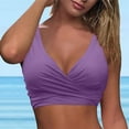 thumbnail image 5 of Hessimy Women Underwire Full Coverage Bikini Top Only Criss Cross Push Up Swim Crop Top Tie Back Bathing Suit(Z03-purple,XL), 5 of 7