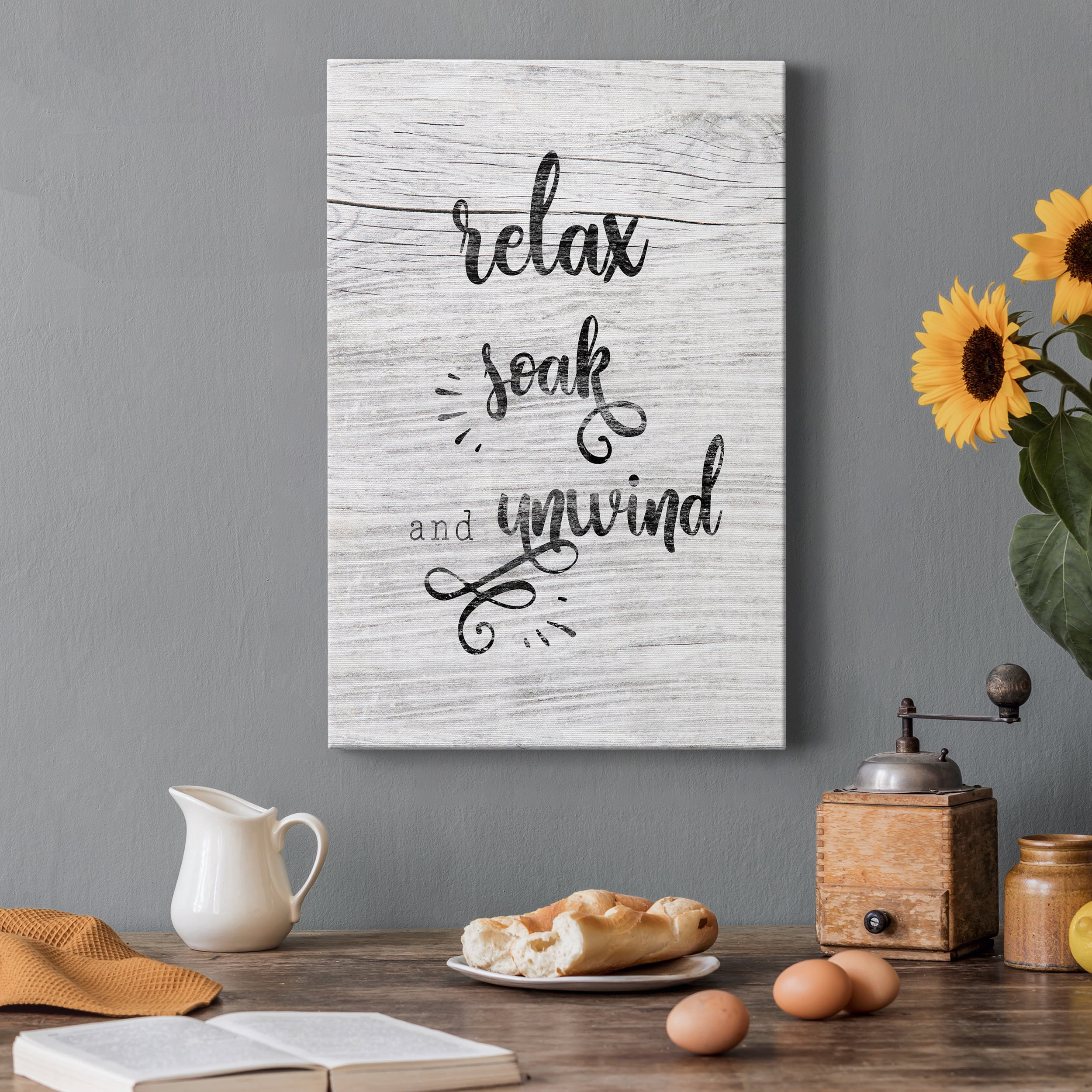 Relax Soak Unwind Premium Gallery Wrapped Canvas - Ready to Hang - 24 x 36