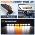 thumbnail image 5 of Nilight 162 LED Traffic Advisor Strobe Light Bar 2-in-1 Amber White Emergency Warning Hazard Lights with Controller 4 Switchable Color 36 Flash Pattern for Trucks Cars Tow Plow, 5 of 9