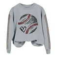 thumbnail image 4 of BODOAO Baseball Mom Sweatshirt for Women Men Game Day Pullover Shirts Softball Sport Fan Lovers Gifts White Casual Long Sleeve Tops Holiday Tee Spring Baseball Print Crew Neck Loose Casual Top Grey L, 4 of 4