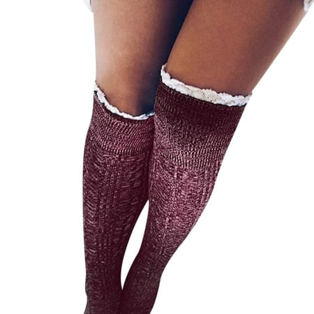 

GWAABD Seamless Socks for Women No Toe Seam Women Cotton Stockings Knee Socks Knit Thigh Over Long High Socks