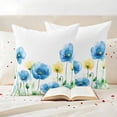 thumbnail image 3 of Spring Floral Pillow Covers 2 Pack Blue Yellow Watercolor Poppy Pillowcase Waterproof Outdoor Throw Pillow Cover for Patio Garden Square Cushion 16”x16”, 3 of 9