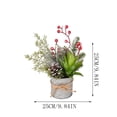 thumbnail image 3 of Euahivb Christmas Artificial Greenery Decor Farmhouse Floral Arrangement with Pine Berries and Succulent in Rustic Tin Pot for Holiday Tabletop Shelf Centerpiece, 3 of 7
