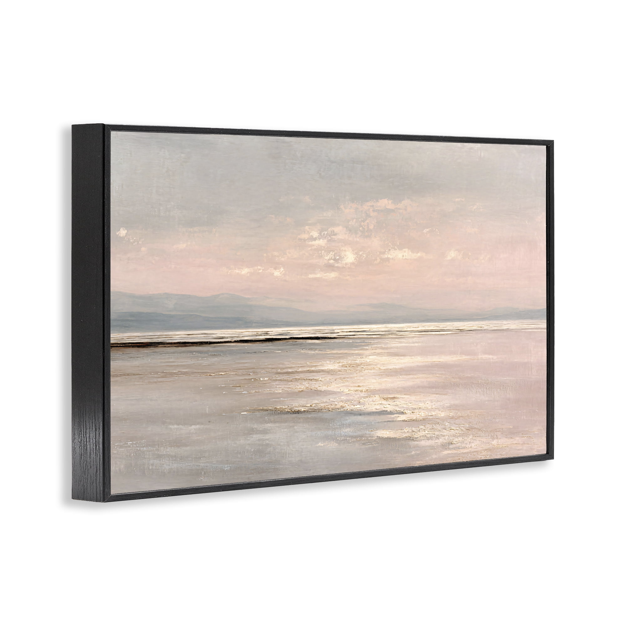 Stupell Industries Vast Blush Seascape Black Framed Giclee Art, design by Jacky Ngan