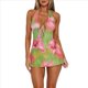 thumbnail image 1 of Vestido Mini de Cuello Halter para Mujer, Sin Mangas, Estilo Bohemio, con Abertura en la Espalda, para Fiestas Nocturnas y Salidas Verde L, 1 of 10