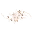 thumbnail image 3 of Diadema de flores de tela con hojas doradas, tocado de perlas con diamantes de imitación, decoración para el cabello de novia, joyería de boda para mujer, fiesta, 3 of 7