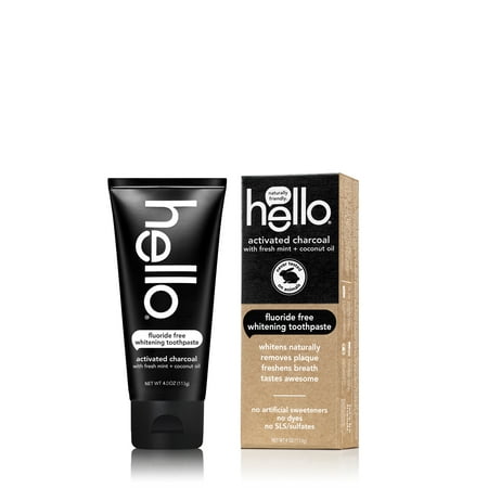 Hello Activated Charcoal Fluoride Free Whitening Toothpaste 4.0 (Best Non Fluoride Toothpaste Uk)