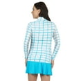 thumbnail image 3 of IBKUL Adult Female Long Sleeve 1/4-zip Mock Neck Cordova White/Turq Shirt, Size: XL, 3 of 3