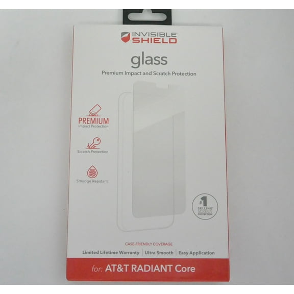 New Zagg InvisibleShield Glass Screen Protector for AT&T Radiant Core