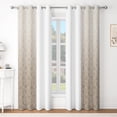 thumbnail image 6 of Khaki Damask Gradient Blackout Curtains 2 Panels Set,Grommet Top Thermal Insulated Window Drapes for Bedroom Living Room,42x96 inch, 6 of 8
