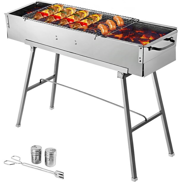 VEVOR Folded Portable Charcoal BBQ Grill,34x8 inches Outdoor Kebab Folding Camping Grill - Walmart.com