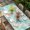 Teal Green, variant on Teal Red Coastal Table Cloths for 8 Foot Rectangle Tables, Summer Beach Nautical Sea Turtle Coral Starfish Patio Waterproof Elastic Fitted Tablecloths, Washable Rectangular Table Cover for Camping