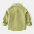 thumbnail image 6 of bbymog Girls Boys Dress Shirts Long Sleeve Cotton Button Down Shirt Girls Clothes Green 7-8Years, 6 of 6