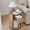 round end table-Walnut, variant on YOCWO 3 Drawer Nightstand with Burl Wood Finish, Bedside Table with Curve Edge for Bedroom, Walnut