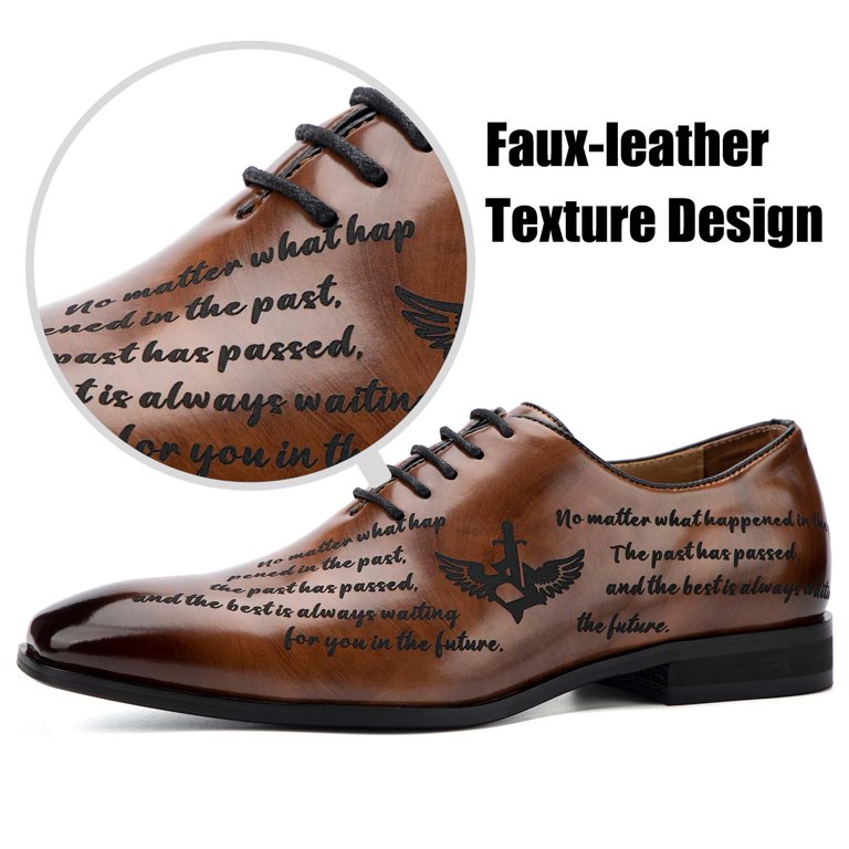 JITAI Men Dress Shoes Fashion Oxford Shoes for Men Brown  display picture 3