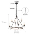 thumbnail image 3 of LNC Modern&nbsp;Chandelier 6-Lights 26.77" x 26.77" x 22.83" Indoor Hanging Lighting for Kitchen, Bedroom, Living Room, Dining Room, 3 of 9