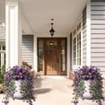 thumbnail image 2 of Artificial Hanging Flowers for Outdoors,2Pcs Fake Hanging Plant Spring Summer Decor,UV Resistant No Fade Faux Silk Eucalyptus Violet Flower for Front Door Porch Planter Home Patio Yard Garden, 2 of 10