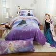 Disney Frozen Kids Twin Bed in a Bag, Comforter and Sheets, Purple and