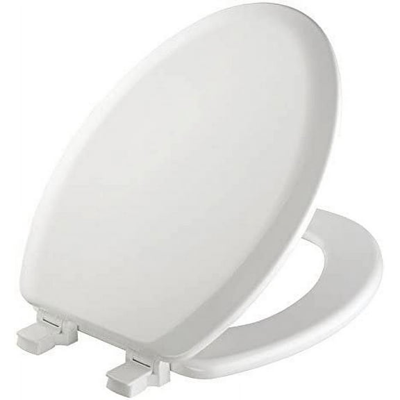 Mayfair Elongated White Molded Wood Toilet Seat