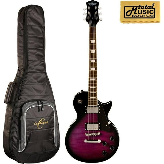 Oscar Schmidt OE20FTPB 6-String Solid-Body Electric Guitar - Trans Purple W/Gigbag, OE20FTPB BAG