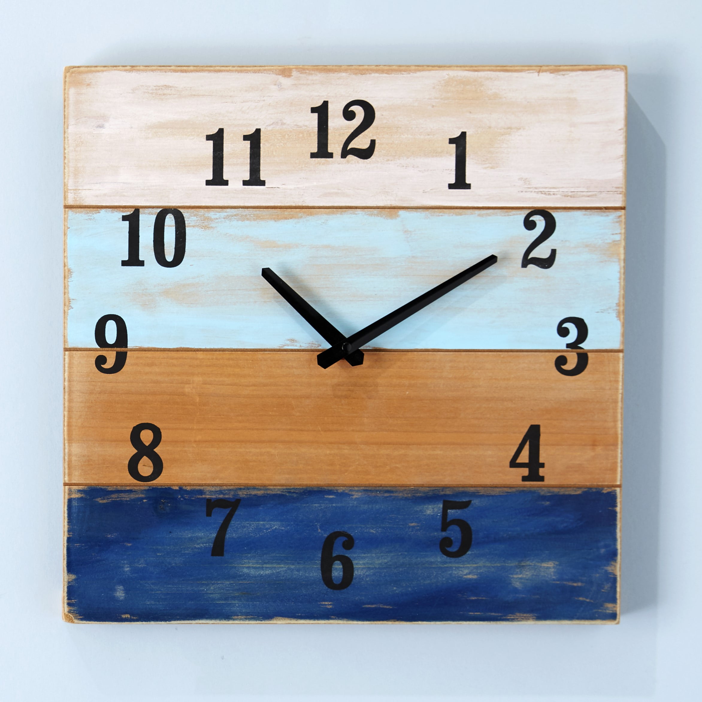 Coastal Sea Boards Nautical Accent Wall Clock with Analog Face