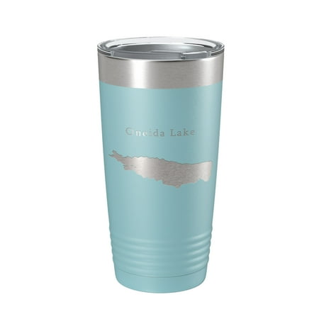 

Oneida Lake Map Tumbler Travel Mug Insulated Laser Engraved Coffee Cup New York 20 oz Light Blue